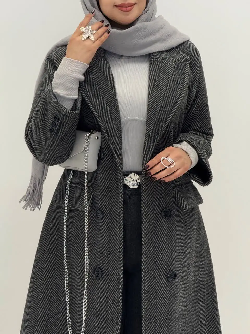 3646-پالتو مزونی گلشیفته ( ایراددار )